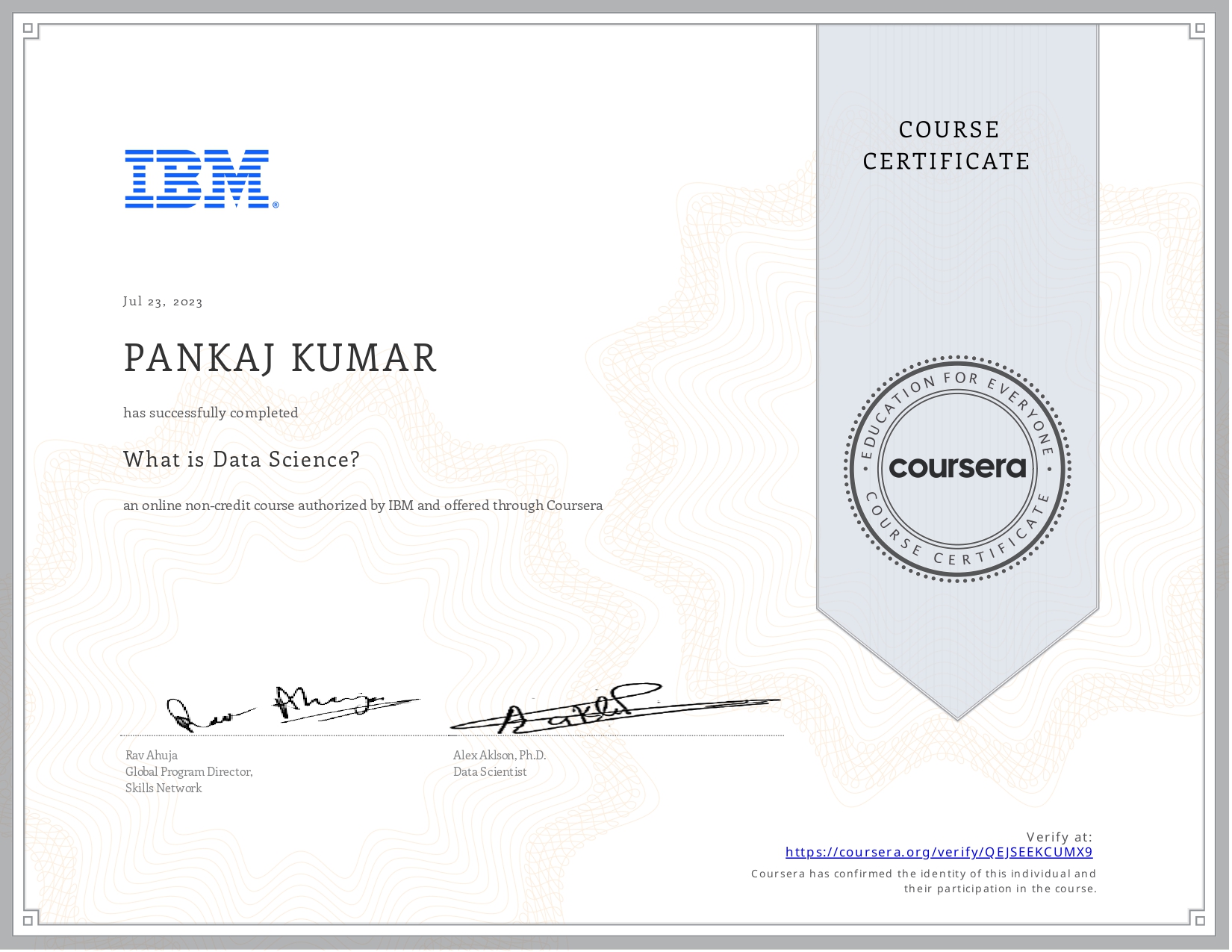 What is Data Science? Certificate